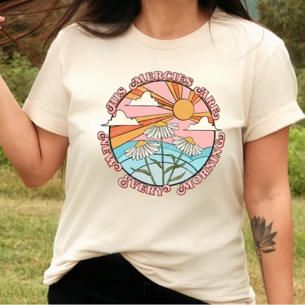 Bella Canvas Christian Short Sleeve Tee His Mercies Are New Every Morning XL
